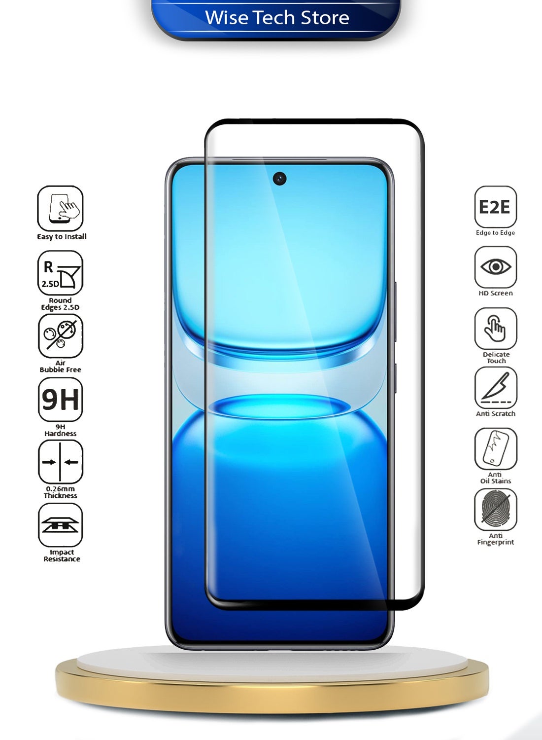 vivo iQOO Z10 / vivo iQOO Neo 10 5G 2025 Premium Edge-Pro Full Glue Full Cover Tempered Glass Screen Protector (MSGPCN) - Clear/Black